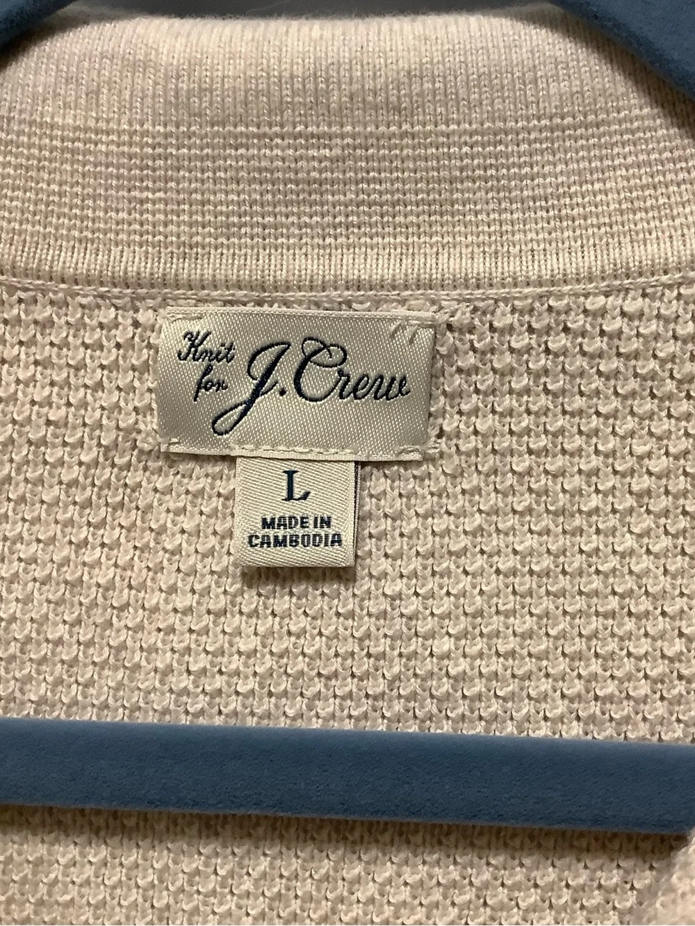 J. Crew| Men’s Lg Cream Johnny Collar Sweater 100% Cotton